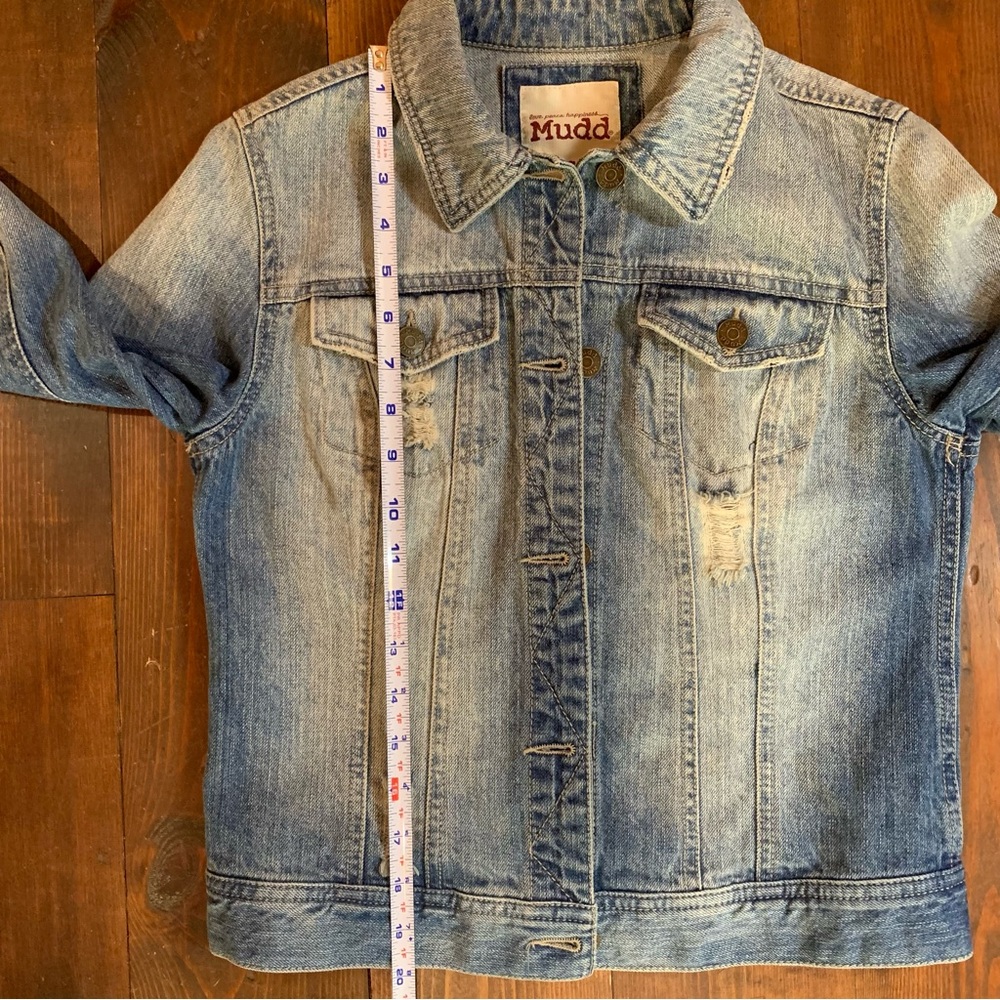 MUDD Distressed Denim Jacket Short Sz S - Picture 9 of 9